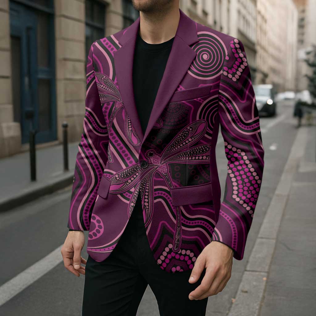 Australia Breast Cancer Awareness Blazer Pink Dragonflies Aboriginal Art - Aussie Hoodie