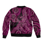 Australia Breast Cancer Awareness Bomber Jacket Pink Dragonflies Aboriginal Art - Aussie Hoodie