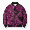 Australia Breast Cancer Awareness Bomber Puffer Jacket Pink Dragonflies Aboriginal Art - Aussie Hoodie