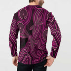 Australia Breast Cancer Awareness Button Sweatshirt Pink Dragonflies Aboriginal Art - Aussie Hoodie