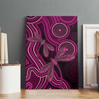 Australia Breast Cancer Awareness Canvas Wall Art Pink Dragonflies Aboriginal Art - Aussie Hoodie