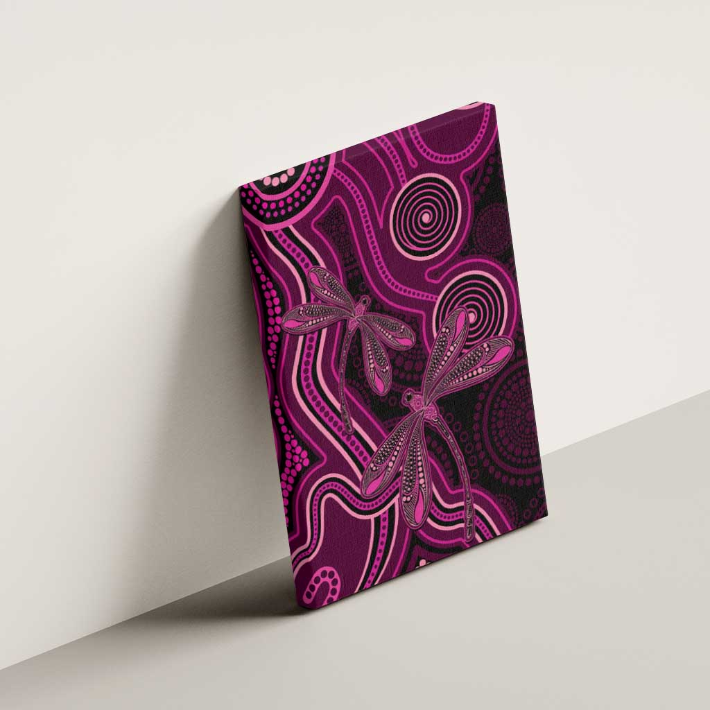Australia Breast Cancer Awareness Canvas Wall Art Pink Dragonflies Aboriginal Art - Aussie Hoodie