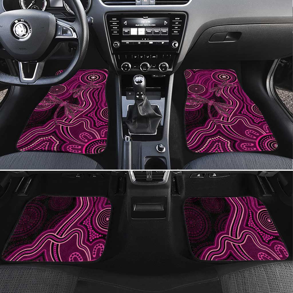 Australia Breast Cancer Awareness Car Mats Pink Dragonflies Aboriginal Art - Aussie Hoodie