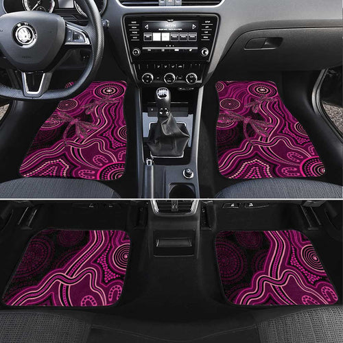 Australia Breast Cancer Awareness Car Mats Pink Dragonflies Aboriginal Art - Aussie Hoodie