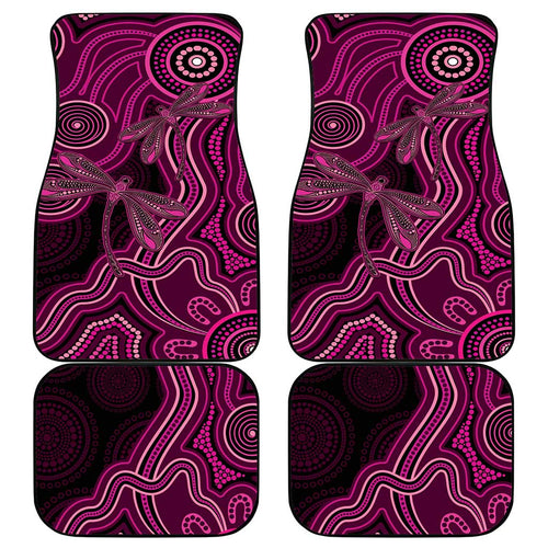 Australia Breast Cancer Awareness Car Mats Pink Dragonflies Aboriginal Art - Aussie Hoodie
