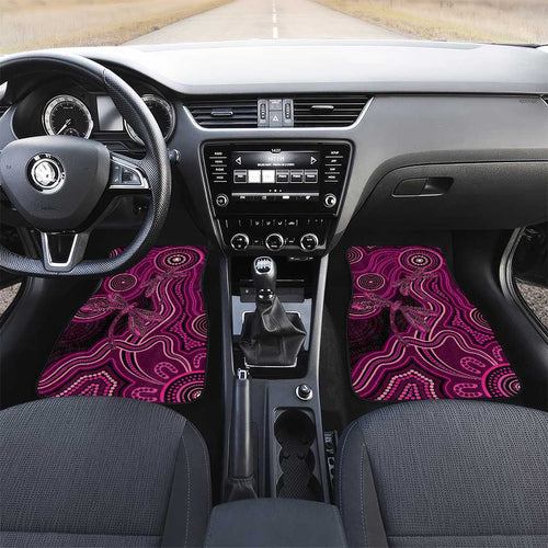 Australia Breast Cancer Awareness Car Mats Pink Dragonflies Aboriginal Art - Aussie Hoodie