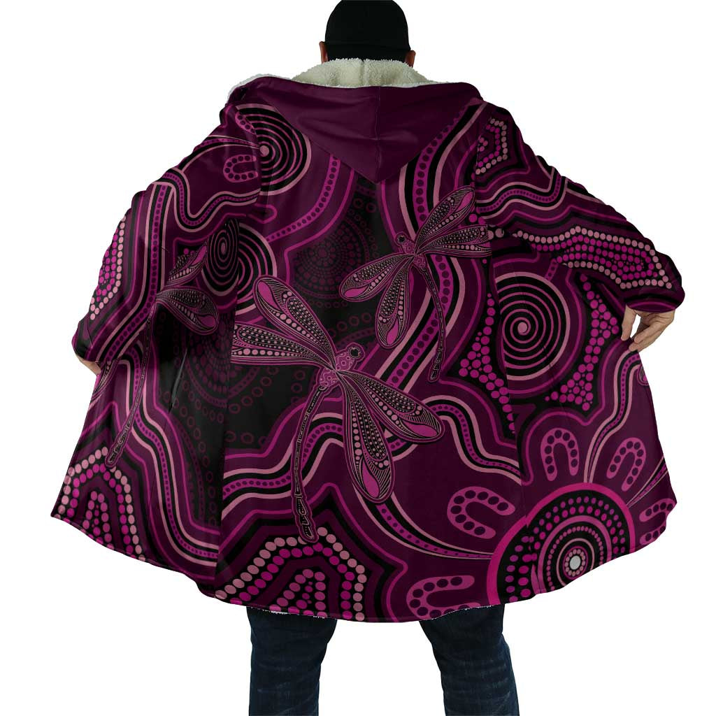 Australia Breast Cancer Awareness Cloak Pink Dragonflies Aboriginal Art - Aussie Hoodie
