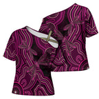 Australia Breast Cancer Awareness Cross Shoulder Shirt Pink Dragonflies Aboriginal Art - Aussie Hoodie