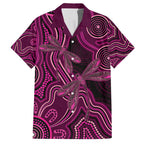 Australia Breast Cancer Awareness Family Matching Long Sleeve Bodycon Dress and Hawaiian Shirt Pink Dragonflies Aboriginal Art - Aussie Hoodie