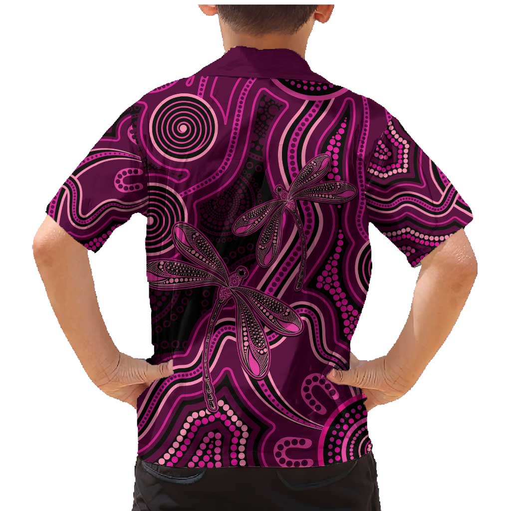 Australia Breast Cancer Awareness Family Matching Mermaid Dress and Hawaiian Shirt Pink Dragonflies Aboriginal Art - Aussie Hoodie
