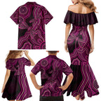 Australia Breast Cancer Awareness Family Matching Mermaid Dress and Hawaiian Shirt Pink Dragonflies Aboriginal Art - Aussie Hoodie