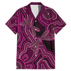 Australia Breast Cancer Awareness Family Matching Mermaid Dress and Hawaiian Shirt Pink Dragonflies Aboriginal Art - Aussie Hoodie