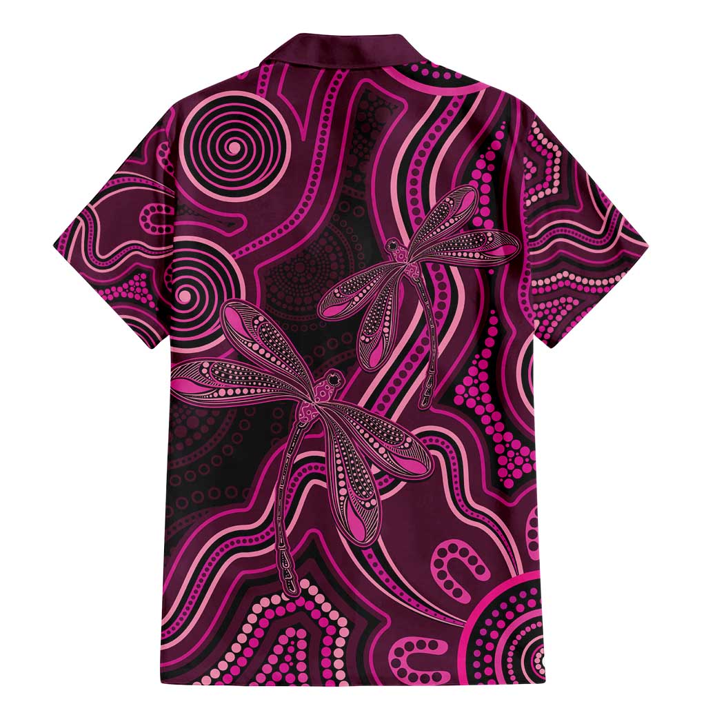 Australia Breast Cancer Awareness Family Matching Mermaid Dress and Hawaiian Shirt Pink Dragonflies Aboriginal Art - Aussie Hoodie