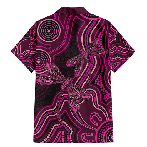 Australia Breast Cancer Awareness Family Matching Mermaid Dress and Hawaiian Shirt Pink Dragonflies Aboriginal Art - Aussie Hoodie