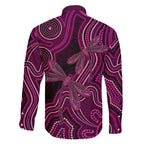 Australia Breast Cancer Awareness Family Matching Mermaid Dress and Hawaiian Shirt Pink Dragonflies Aboriginal Art - Aussie Hoodie