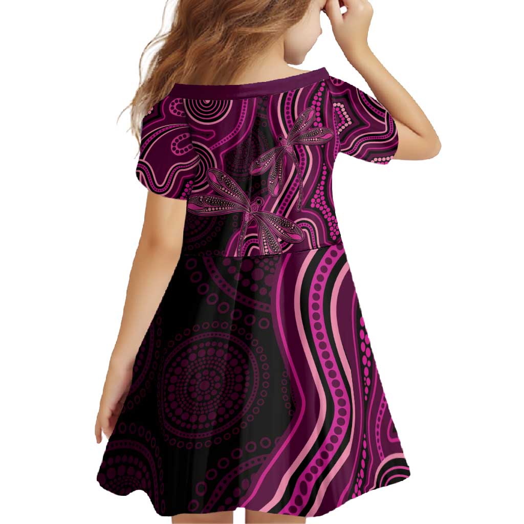 Australia Breast Cancer Awareness Family Matching Off Shoulder Maxi Dress and Hawaiian Shirt Pink Dragonflies Aboriginal Art - Aussie Hoodie