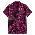 Australia Breast Cancer Awareness Family Matching Off Shoulder Maxi Dress and Hawaiian Shirt Pink Dragonflies Aboriginal Art - Aussie Hoodie