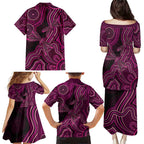 Australia Breast Cancer Awareness Family Matching Puletasi and Hawaiian Shirt Pink Dragonflies Aboriginal Art - Aussie Hoodie