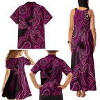 Australia Breast Cancer Awareness Family Matching Tank Maxi Dress and Hawaiian Shirt Pink Dragonflies Aboriginal Art - Aussie Hoodie