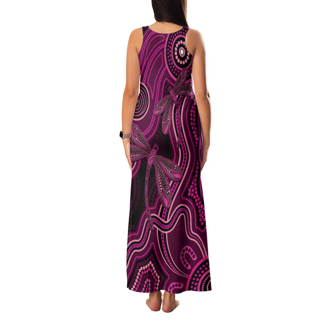 Australia Breast Cancer Awareness Family Matching Tank Maxi Dress and Hawaiian Shirt Pink Dragonflies Aboriginal Art - Aussie Hoodie