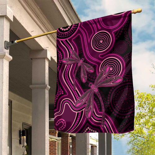 Australia Breast Cancer Awareness Garden Flag Pink Dragonflies Aboriginal Art - Aussie Hoodie