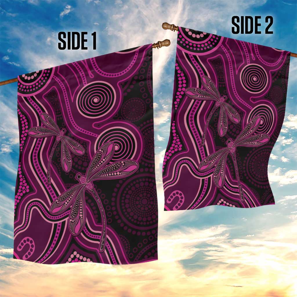 Australia Breast Cancer Awareness Garden Flag Pink Dragonflies Aboriginal Art - Aussie Hoodie