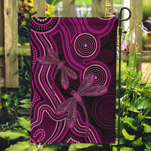 Australia Breast Cancer Awareness Garden Flag Pink Dragonflies Aboriginal Art - Aussie Hoodie