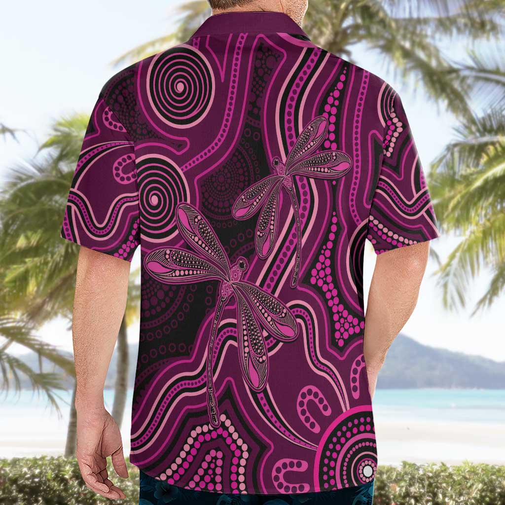 Australia Breast Cancer Awareness Hawaiian Shirt Pink Dragonflies Aboriginal Art - Aussie Hoodie
