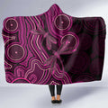 Australia Breast Cancer Awareness Hooded Blanket Pink Dragonflies Aboriginal Art - Aussie Hoodie