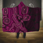 Australia Breast Cancer Awareness Hooded Blanket Pink Dragonflies Aboriginal Art - Aussie Hoodie
