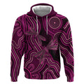 Australia Breast Cancer Awareness Hoodie Pink Dragonflies Aboriginal Art - Aussie Hoodie