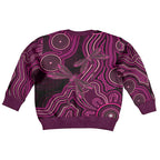 Australia Breast Cancer Awareness Kid Ugly Christmas Sweater Pink Dragonflies Aboriginal Art - Aussie Hoodie