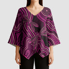 Australia Breast Cancer Awareness Kimono Sleeve Blouse Pink Dragonflies Aboriginal Art - Aussie Hoodie