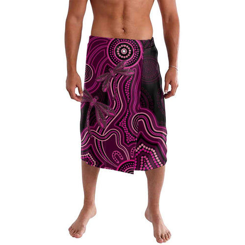 Australia Breast Cancer Awareness Lavalava Pink Dragonflies Aboriginal Art - Aussie Hoodie