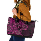 Australia Breast Cancer Awareness Leather Tote Bag Pink Dragonflies Aboriginal Art - Aussie Hoodie
