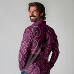 Australia Breast Cancer Awareness Long Sleeve Polo Shirt Pink Dragonflies Aboriginal Art - Aussie Hoodie