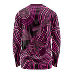 Australia Breast Cancer Awareness Long Sleeve Shirt Pink Dragonflies Aboriginal Art - Aussie Hoodie