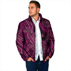 Australia Breast Cancer Awareness Padded Jacket Pink Dragonflies Aboriginal Art - Aussie Hoodie