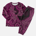 Australia Breast Cancer Awareness Christmas Pajama Set Pink Dragonflies Aboriginal Art - Aussie Hoodie