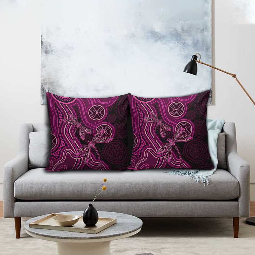 Australia Breast Cancer Awareness Pillow Cover Pink Dragonflies Aboriginal Art - Aussie Hoodie