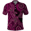 Australia Breast Cancer Awareness Polo Shirt Pink Dragonflies Aboriginal Art - Aussie Hoodie