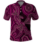 Australia Breast Cancer Awareness Polo Shirt Pink Dragonflies Aboriginal Art - Aussie Hoodie