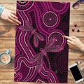 Australia Breast Cancer Awareness Puzzle Pink Dragonflies Aboriginal Art - Aussie Hoodie
