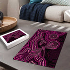 Australia Breast Cancer Awareness Puzzle Pink Dragonflies Aboriginal Art - Aussie Hoodie