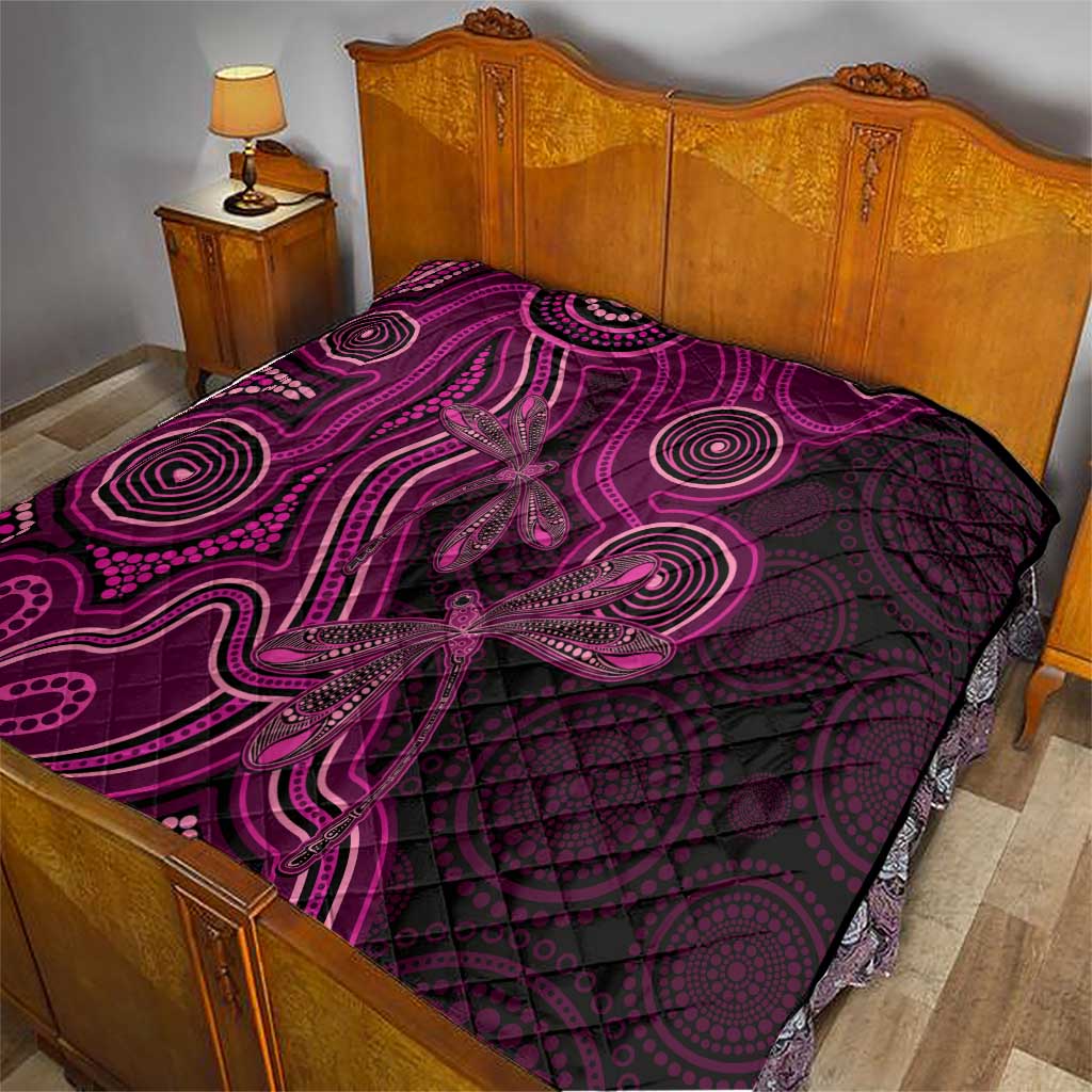 Australia Breast Cancer Awareness Quilt Pink Dragonflies Aboriginal Art - Aussie Hoodie