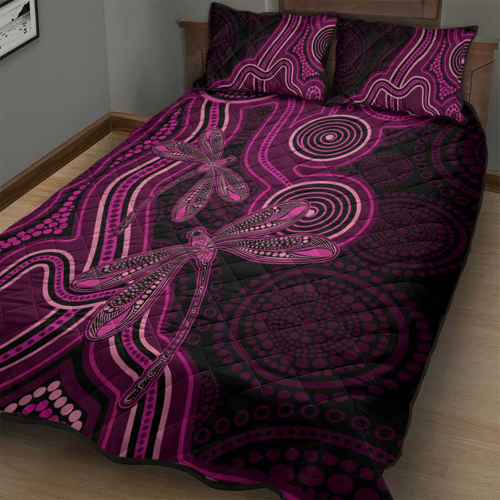 Australia Breast Cancer Awareness Quilt Bed Set Pink Dragonflies Aboriginal Art - Aussie Hoodie