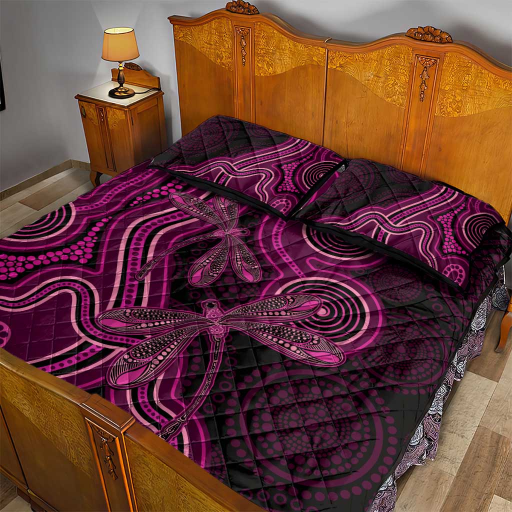 Australia Breast Cancer Awareness Quilt Bed Set Pink Dragonflies Aboriginal Art - Aussie Hoodie