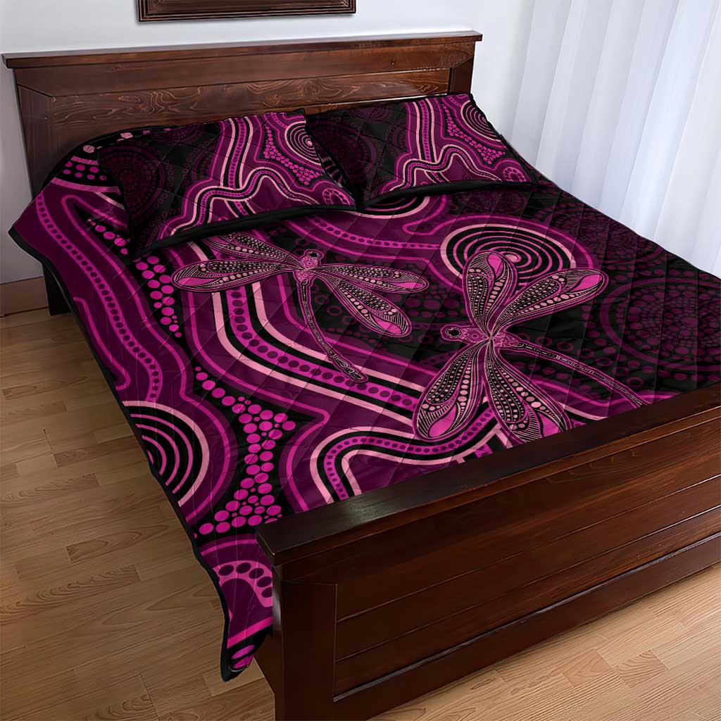 Australia Breast Cancer Awareness Quilt Bed Set Pink Dragonflies Aboriginal Art - Aussie Hoodie