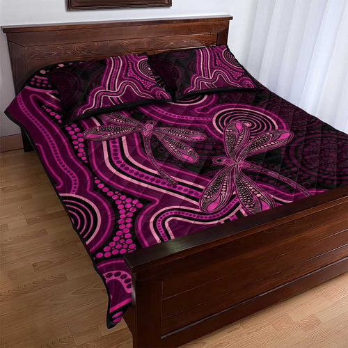 Australia Breast Cancer Awareness Quilt Bed Set Pink Dragonflies Aboriginal Art - Aussie Hoodie