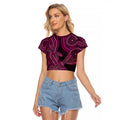 Australia Breast Cancer Awareness Raglan Cropped T Shirt Pink Dragonflies Aboriginal Art - Aussie Hoodie